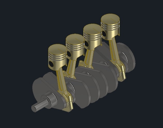 Complete Four Cylinder Engine Assembly